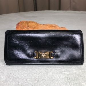 Prada Black Soft Leather Bifold Wallet ITALY